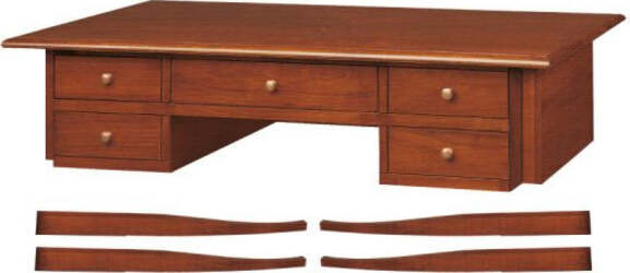 MOBILI-2G---SCRIVANIA-5-CASSETTI-IN-LEGNO-ARTE-POVERA-TINTA-NOCE-L.105-x-P.56-x-H.81