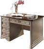 MOBILI-2G---SCRIVANIA-6-CASSETTI-IN-LEGNO-LACCATO-GRIGIO/MARRONE-L.140-P.85-H.82