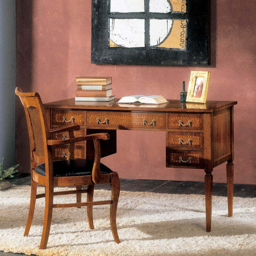 MOBILI-2G---Scrivania-7-cassetti-legno-intarsiato-bassano-120X60x80