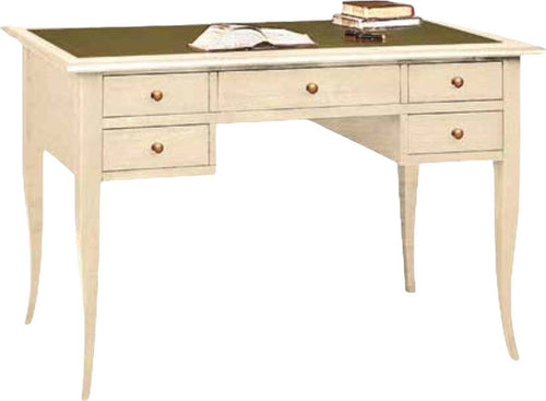 MOBILI-2G---SCRIVANIA-ARTE-POVERA-INSERTO-PELLE-LEGNO-AVORIO-150x65x81
