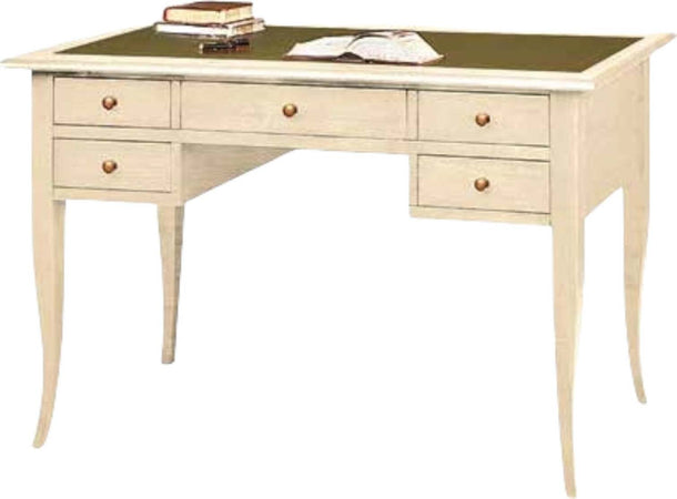 MOBILI-2G---SCRIVANIA-ARTE-POVERA-INSERTO-PELLE-LEGNO-AVORIO-150x65x81