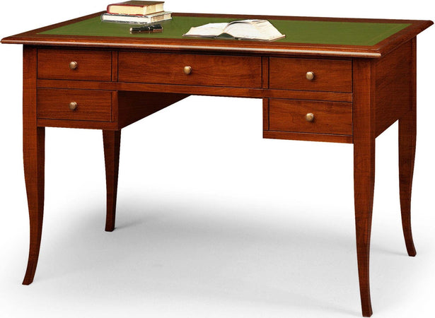 MOBILI-2G---SCRIVANIA-ARTE-POVERA-PIANO-PELLE-LEGNO-TINTA-NOCE-130x65x81