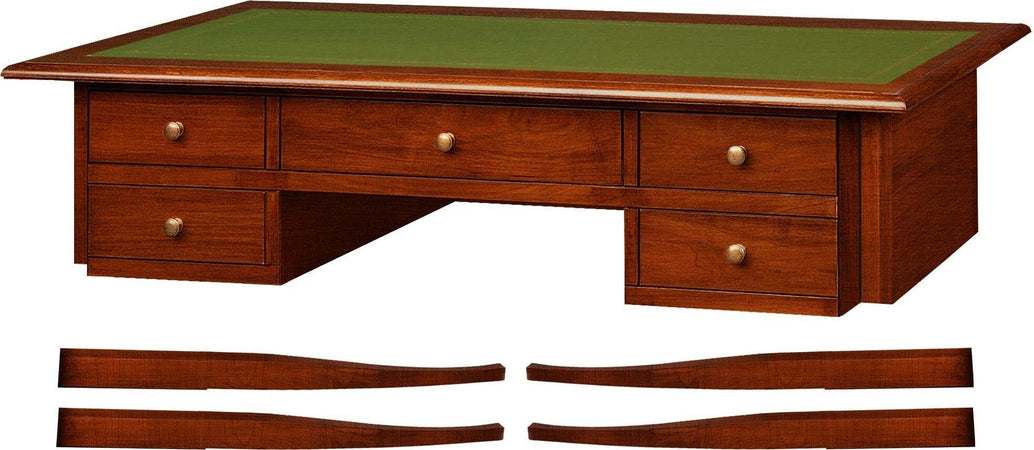 MOBILI-2G---SCRIVANIA-ARTE-POVERA-PIANO-PELLE-LEGNO-TINTA-NOCE-150x75x81