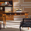 MOBILI-2G---SCRIVANIA-CLASSICA-2-CASSETTI-2-TIRETTI-IN-LEGNO-BICOLORE-129X69x78
