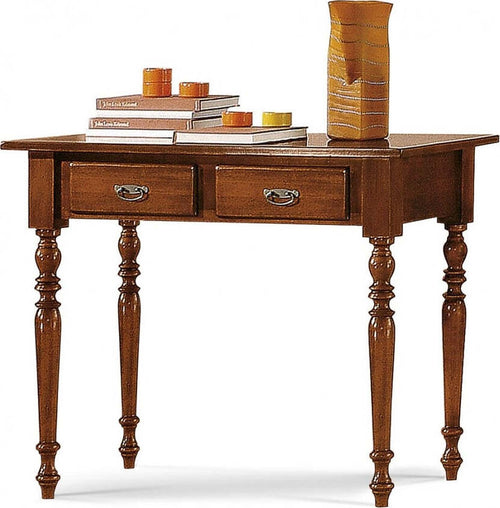 MOBILI-2G---SCRIVANIA-CLASSICA-2-CASSETTI-LEGNO-TINTA-NOCE-105X55X80