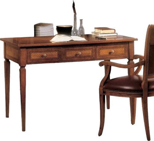 MOBILI-2G---SCRIVANIA-CLASSICA-3-CASSETTI-2-TIRETTI-LEGNO-BASSANO-120X70x80