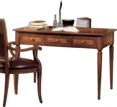 MOBILI-2G---SCRIVANIA-CLASSICA-3-CASSETTI-2-TIRETTI-LEGNO-BASSANO-120X70x80