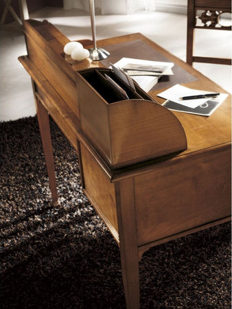 MOBILI-2G---SCRIVANIA-CLASSICA-3-CASSETTI-ALZATA-PORTA-LETTERE-LEGNO-106X58x99