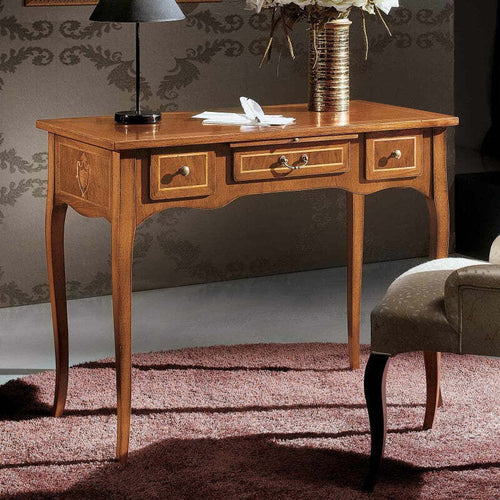 MOBILI-2G---SCRIVANIA-CLASSICA-3-CASSETTI-CON-TIRETTO-LEGNO-BASSANO-100X50x80