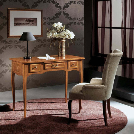 MOBILI-2G---SCRIVANIA-CLASSICA-3-CASSETTI-CON-TIRETTO-LEGNO-BASSANO-100X50x80