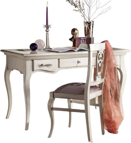 MOBILI-2G---Scrivania-classica-3-cassetti-legno-bianco-shabby-130X70x78