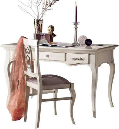 MOBILI-2G---Scrivania-classica-3-cassetti-legno-bianco-shabby-130X70x78