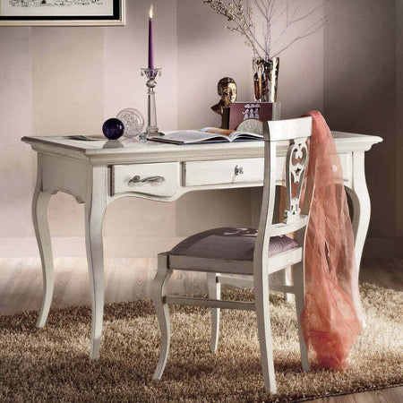 MOBILI-2G---Scrivania-classica-3-cassetti-legno-bianco-shabby-130X70x78