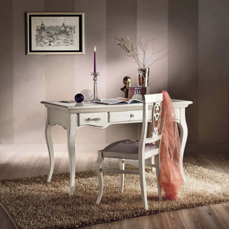 MOBILI-2G---Scrivania-classica-3-cassetti-legno-bianco-shabby-130X70x78