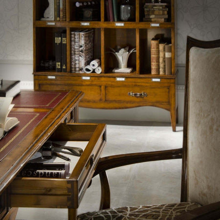 MOBILI-2G---SCRIVANIA-CLASSICA-5-CASSETTI-2-TIRETTI-IN-LEGNO-ELITE-142X70x78