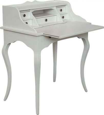 MOBILI-2G---Scrivania-classica-6-cassetti-piano-estraibile-legno-bianco-78x50x95