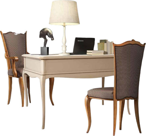 MOBILI-2G---SCRIVANIA-CLASSICA-IN-LEGNO-3-CASSETTI-CREMA-130x70x80