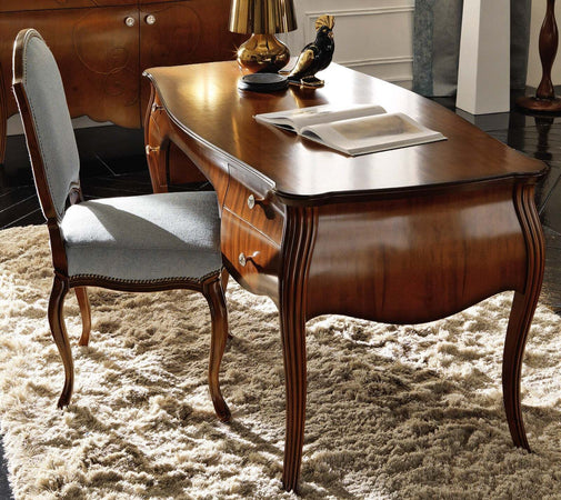 MOBILI-2G---SCRIVANIA-CLASSICA-LEGNO-4-CASSETTI-GREZZA-L.160-P.80-H.80