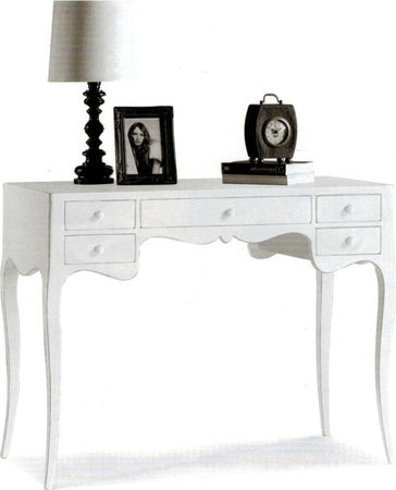 MOBILI-2G---Scrivania-classico-legno-massello-5-cassetti-bianco-102x50x80H