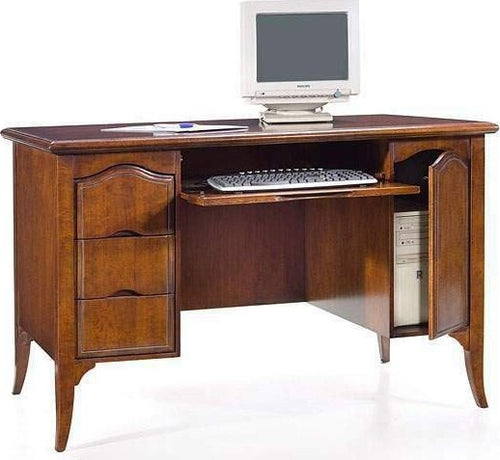 MOBILI-2G---SCRIVANIA-IN-LEGNO-3-CASSETTI-PIANO-ESTRAIBILE-PORTA-TASTIERA-130X75X80