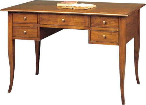 MOBILI-2G---SCRIVANIA-IN-LEGNO-5-CASSETTI-ARTE-POVERA-TINTA-ELITE-130xP65x81