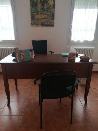 MOBILI-2G---SCRIVANIA-IN-LEGNO-ARTE-POVERA-5-CASSETTI-TINTA-NOCE-130x65x81