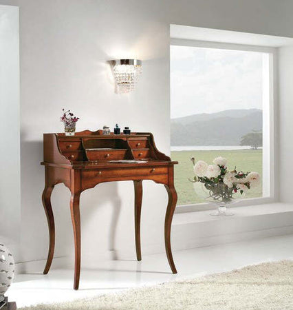 MOBILI-2G---SCRIVANIA-IN-LEGNO-ARTE-POVERA-6-CASSETTI-TINTA-NOCE-78x49x96
