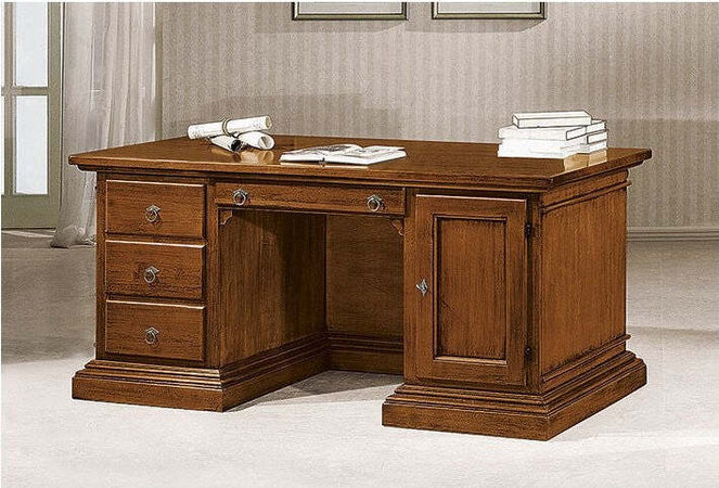MOBILI-2G---SCRIVANIA-IN-LEGNO-GREZZO-4-CASSETTI-1-PORTA-170X80X78