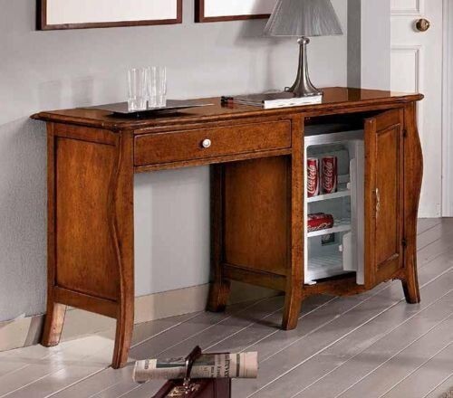 MOBILI-2G---SCRIVANIA-PORTAFRIGO-IN-LEGNO-TINTA-NOCE-1-PORTA-1-CASSETTO-130X60X83
