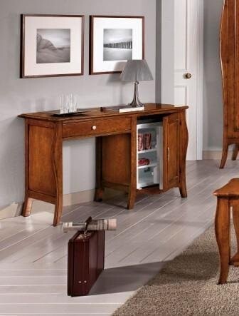 MOBILI-2G---SCRIVANIA-PORTAFRIGO-IN-LEGNO-TINTA-NOCE-1-PORTA-1-CASSETTO-130X60X83