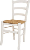 MOBILI-2G---SET-02-SEDIE-IN-LEGNO-MASSELLO-FINITURA-ANILINA-BIANCO/PAGLIA