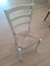 MOBILI-2G---SET-02-SEDIE-IN-LEGNO-MASSELLO-FINITURA-ANILINA-BIANCO/PAGLIA