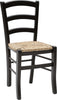 MOBILI-2G---SET-02-SEDIE-IN-LEGNO-MASSELLO-FINITURA-ANILINA-NERO/PAGLIA