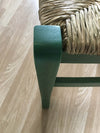 MOBILI-2G---SET-02-SEDIE-IN-LEGNO-MASSELLO-FINITURA-ANILINA-VERDE/PAGLIA
