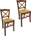 MOBILI-2G---SET-2-SEDIE-CROCE-LEGNO/PAGLIA-TINTA-NOCE