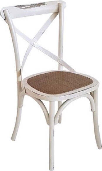 MOBILI-2G---SET-2-Sedie-Cross-Bistrot-Vintage-Bianco-Olmo-seduta-rivestita-naturale