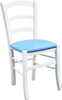 MOBILI-2G---SET-2-SEDIE-LEGNO-MASSELLO-BIANCO-SEDUTA-IMBOTTITA-AZZURRO