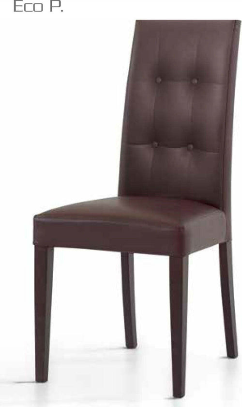 MOBILI-2G---SET-2-SEDIE-MODERNE-IN-ECOPELLE-4-BOTTONI-MARRONE