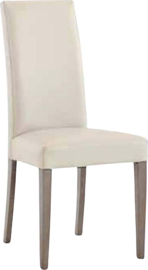 MOBILI-2G---SET-2-SEDIE-MODERNE-LEGNO-ECOPELLE-IMBOTTITA-BEIGE