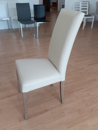 MOBILI-2G---SET-2-SEDIE-MODERNE-LEGNO-ECOPELLE-IMBOTTITA-BEIGE