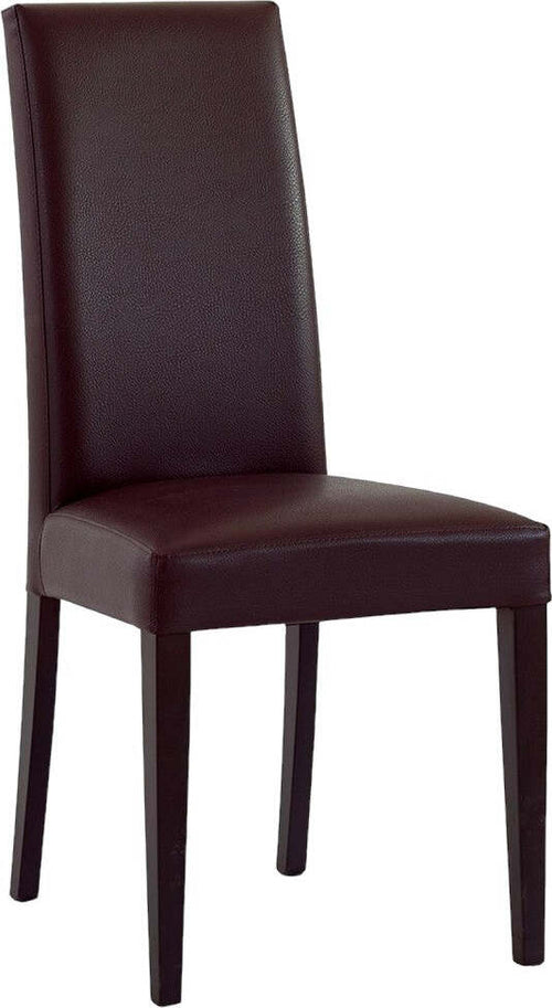 MOBILI-2G---SET-2-SEDIE-MODERNE-LEGNO-ECOPELLE-IMBOTTITA-MARRONE