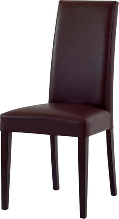 MOBILI-2G---SET-2-SEDIE-MODERNE-LEGNO-ECOPELLE-IMBOTTITA-MARRONE