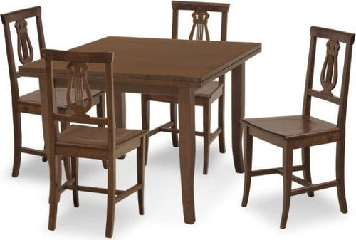 MOBILI-2G---Set-tavolo-80X80-legno-allungabile-quadrato-+4-sedie-legno-seduta-legno