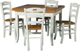 MOBILI-2G---Set-tavolo-legno-80x80-allungabile-bicolore-+-4-sedie-legno-seduta-legno-bicolore