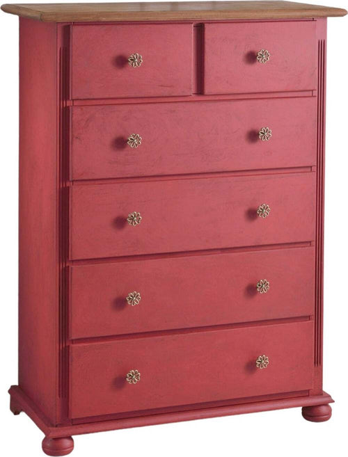 MOBILI-2G---SETTIMANALE-6-CASSETTI-BICOLORE-CERATO-ROSSO-NATURALE-102X50X143