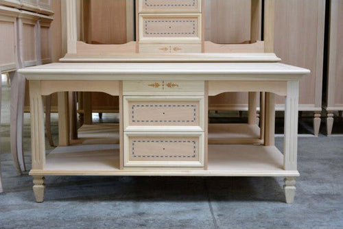 MOBILI-2G---TAVOLINO-CLASSICO-2-CASSETTI-IN-LEGNO-GREZZO-L.115-P.65-H.55