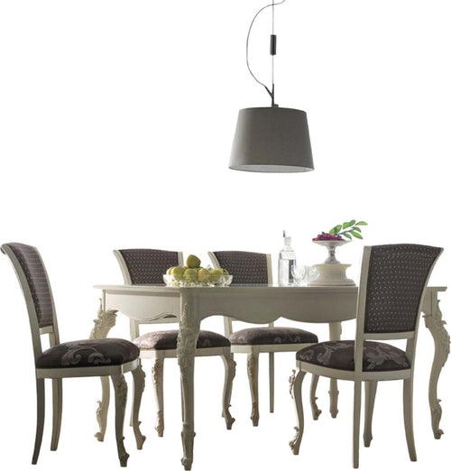 MOBILI-2G---TAVOLO-ALLUNGABILE-CLASSICO-GAMBA-INTAGLIATA-BIANCO-L.161-P.101-H.81