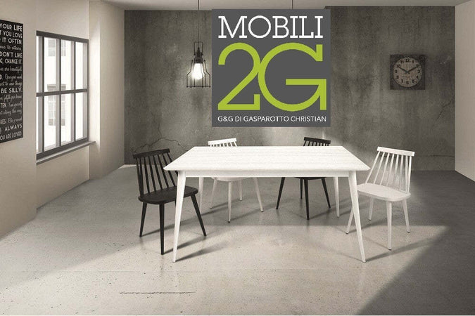 MOBILI-2G---TAVOLO-ALLUNGABILE-IN-ABETE-SPAZZOLATO-LACCATO-BIANCO-160X85