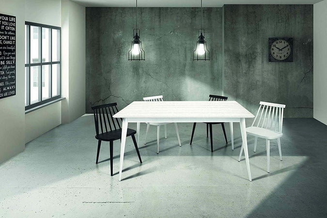MOBILI-2G---TAVOLO-ALLUNGABILE-IN-ABETE-SPAZZOLATO-LACCATO-BIANCO-160X85