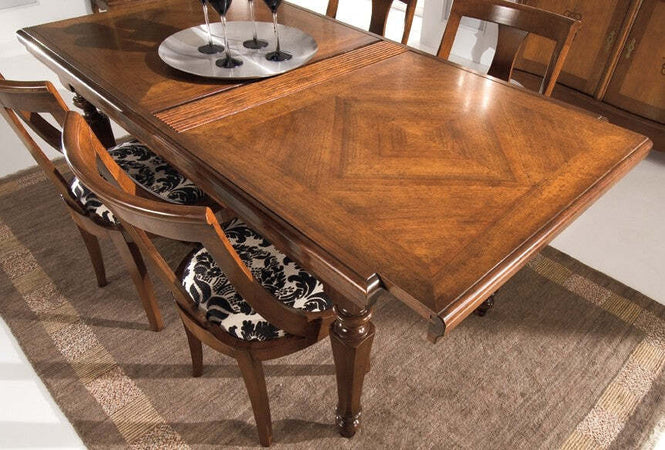 MOBILI-2G---TAVOLO-ALLUNGABILE-LEGNO-NOCE-A-SERRANDINA-L.160-x-P.90-H.80